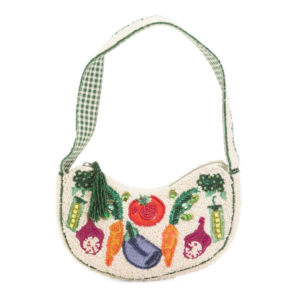 Stylish Vegetable Beaded Handbag